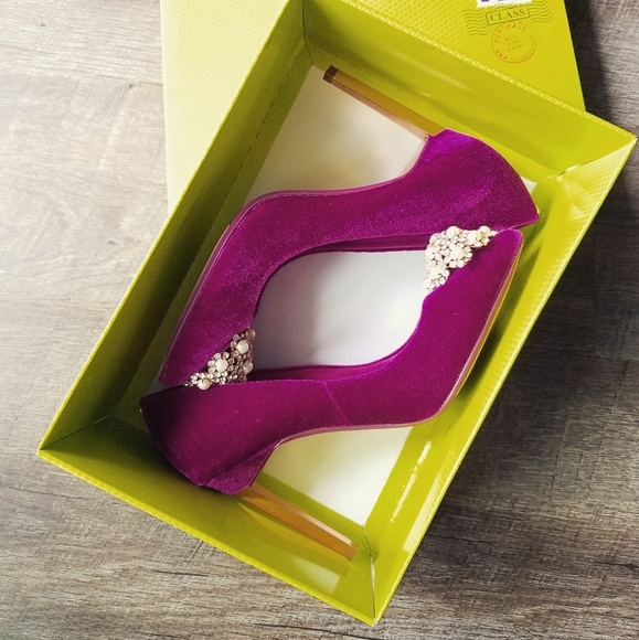 🚫SOLD🚫NIB TED BAKER EMBELLISHED VELVET PUMPS - Picture 5 of 8